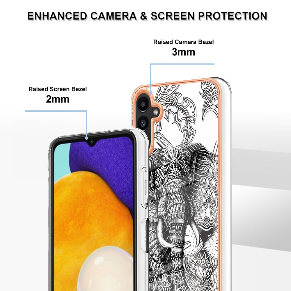 YB IMD Series-19 Style D For Samsung Galaxy A14 5G Pattern Printed 2.0mm TPU Back Cover Electroplated IMD Phone Case YB IMD Series-19 Style D For Samsung Galaxy A14 5G Pattern Printed 2.0mm TPU Back Cover Electroplated IMD Phone Case